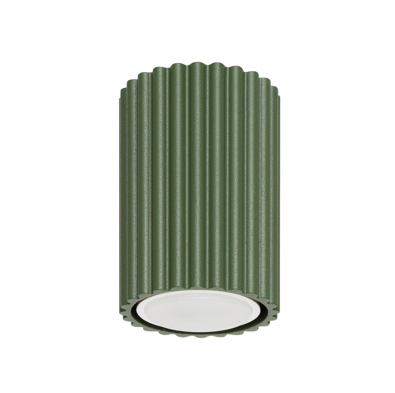 Nowoczesny spot Karbon w formie zielonej tuby natynkowej