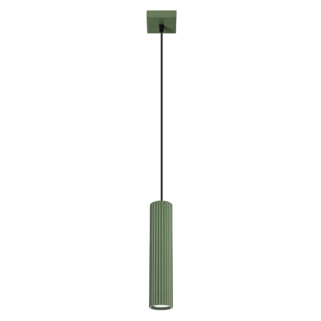 Nowoczesna wisząca lampa Karbon w kolorze zielonym