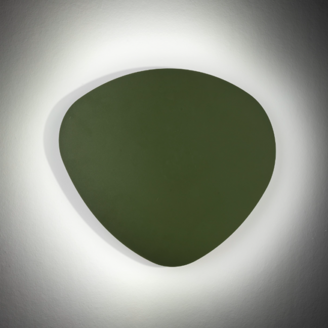 Zielona lampa ścienna Stone 3 do sypialni z pośrednim oświetleniem