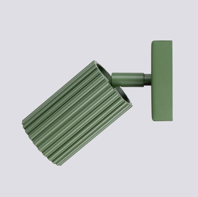 Zielona tuba Karbon – kinkiet z ruchomym kloszem