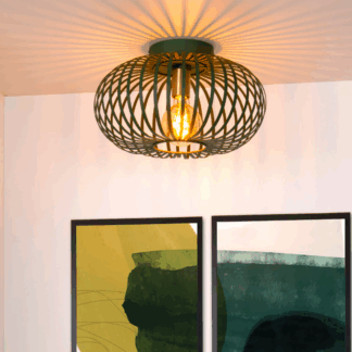 Designerski plafon Manuela 40 w kolorze zielonym do przedpokoju