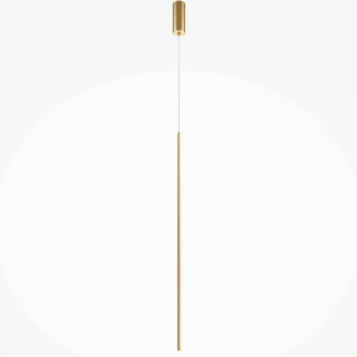 Złota, smukła lampa wisząca Halo LED 100 cm z odbitym światłem