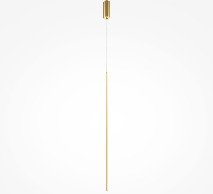 Złota, smukła lampa wisząca Halo LED o długości 100 cm z efektem odbitego światła