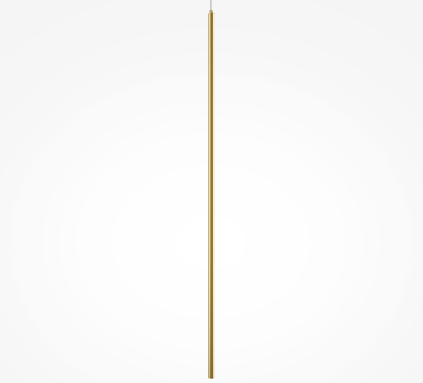 Złota, smukła lampa wisząca Halo LED o długości 100 cm z efektem odbitego światła