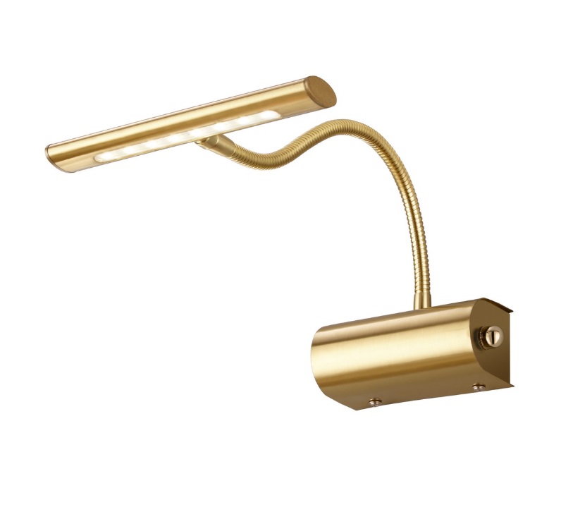 Złota lampa Curtis z regulowanym kloszem nad obraz