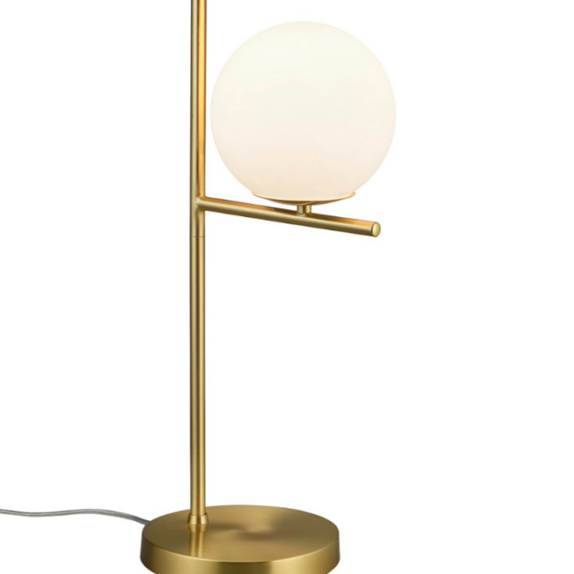 Elegancka złota lampa stołowa w kształcie kuli Pure Trio