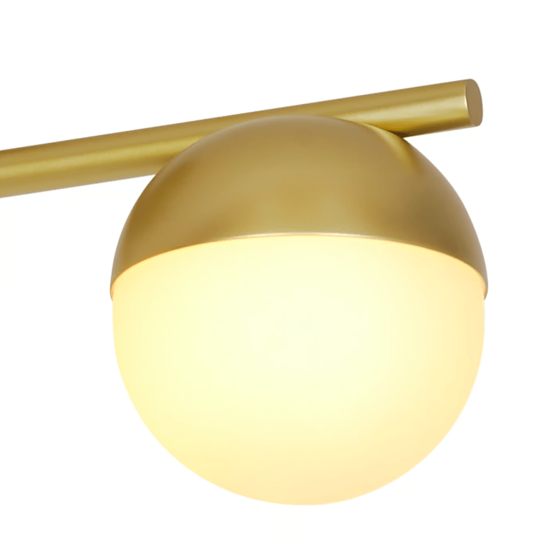 Złota sufitowa lampa Contina z trzema szklanymi kulami