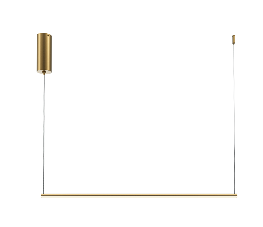 Złota wisząca lampa Halo o podłużnym kształcie, LED 10W, długość 80 cm, Maytoni