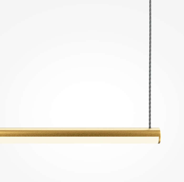 Złota wisząca lampa Halo o podłużnym kształcie, LED 10W, długość 80 cm, Maytoni