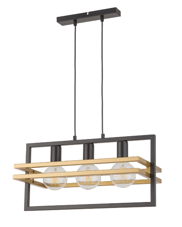 Złoto-czarna, wisząca lampa nad stół HexaBlock 3