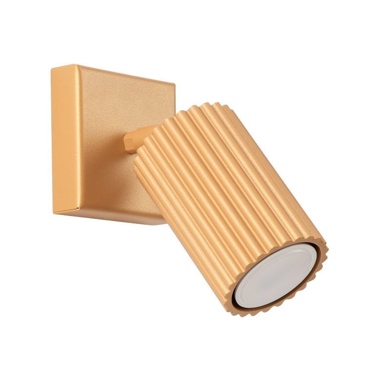 Ruchomy kinkiet Karbon w złotym kolorze do nowoczesnego salonu