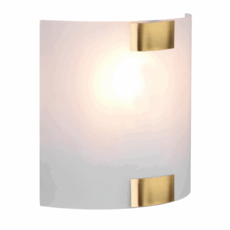 Klasyczny złoty kinkiet Pura ze szklanym kloszem