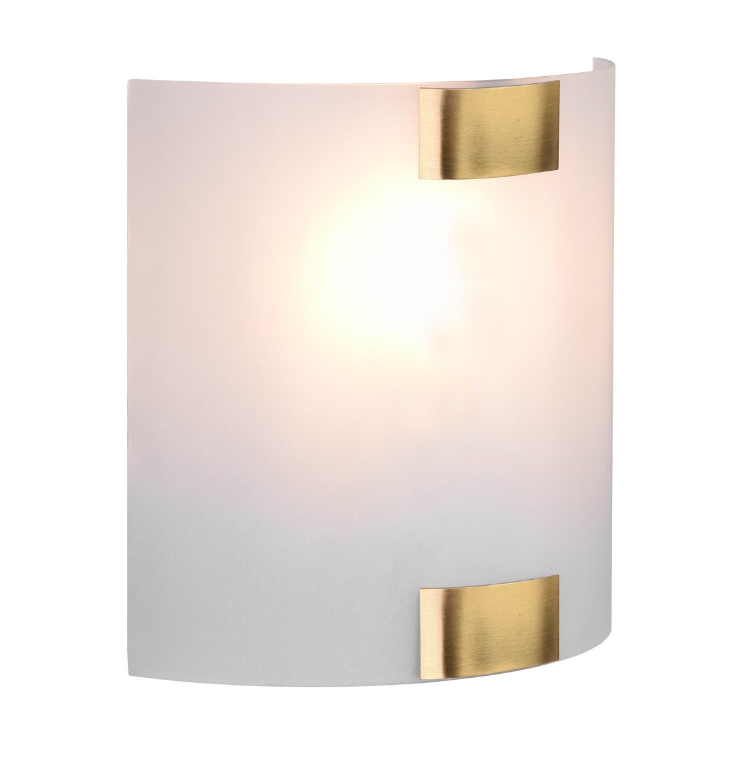 Klasyczny złoty kinkiet Pura ze szklanym kloszem