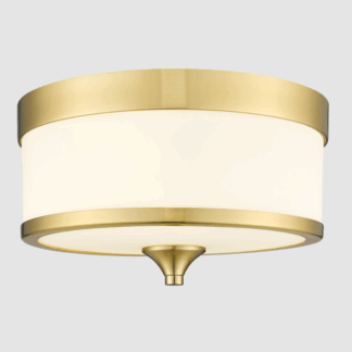 Złoty okrągły plafon FleetWood z eleganckimi zdobieniami i szklanymi elementami