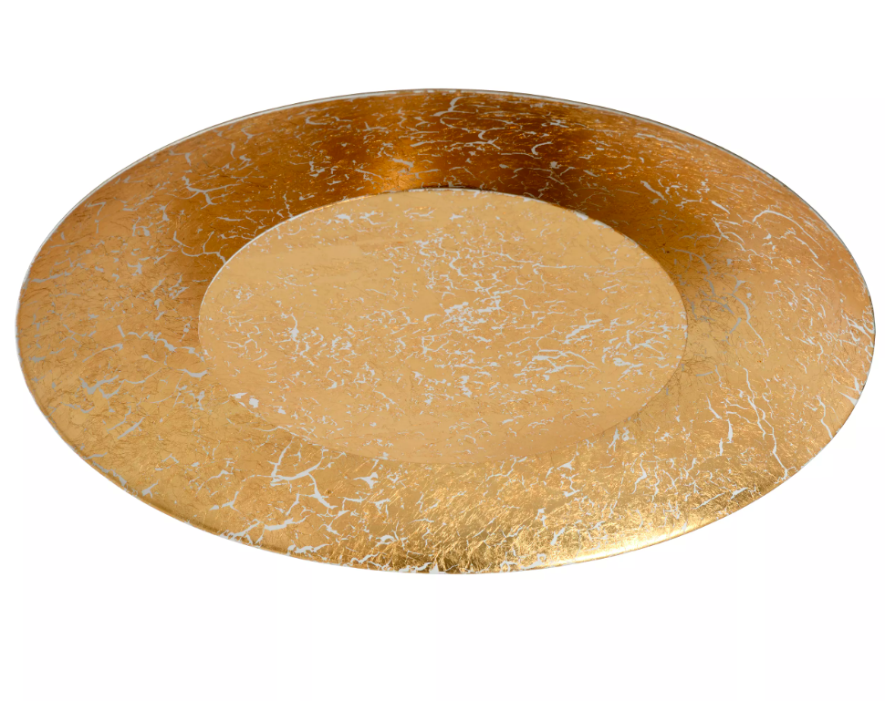 Dekoracyjny plafon Foskal LED 35 w złotym wykończeniu z efektem światła odbitego