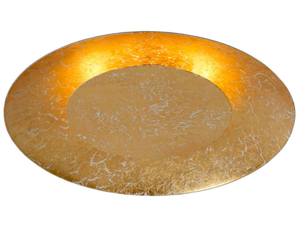 Dekoracyjny plafon Foskal LED 35 w złotym wykończeniu z efektem światła odbitego