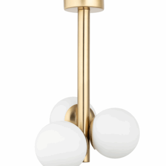 Złoty sufitowy żyrandol z kulami Brassia 3 – stylowa i wyrafinowana baza