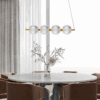 Złoty żyrandol w stylu art deco Brillant 4 z regulacją barwy światła LED