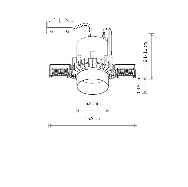 Wsuwany reflektor sufitowy Mono Slide Trimless w kolorze biało-czarnym