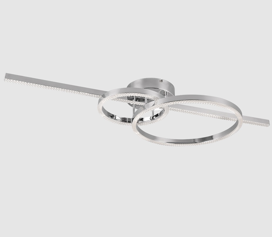 Srebrna lampa sufitowa LED Montilla sterowana pilotem