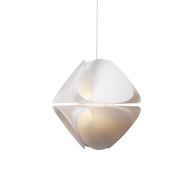 Stylowa lampa wisząca Nova z kloszem w kształcie stożków, wykonanym z półprzezroczystego materiału