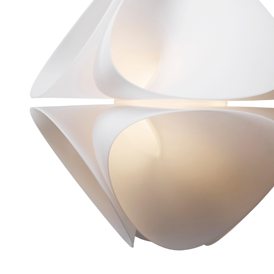 Stylowa lampa wisząca Nova z kloszem w kształcie stożków, wykonanym z półprzezroczystego materiału