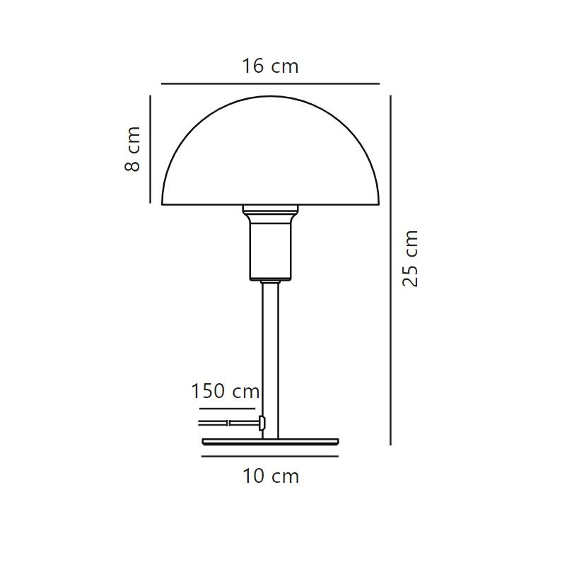 Bordowa lampka stołowa Ellen Mini w kształcie grzybka na szafkę