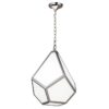 Elegancka wisząca lampa Diamond w srebrnym kolorze ze szklaną konstrukcją