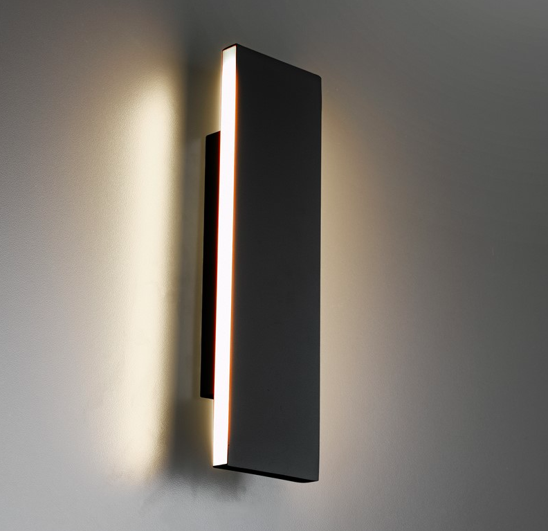 Antracytowy kinkiet LED Concha o płaskim designie, 2x6W