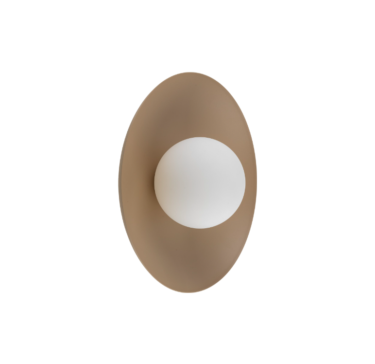 Beżowy stylowy kinkiet Slate z białą kulą