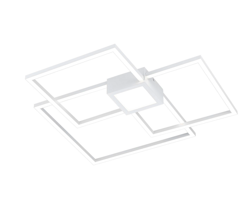 Biały kwadratowy plafon LED Hydra 38W do salonu