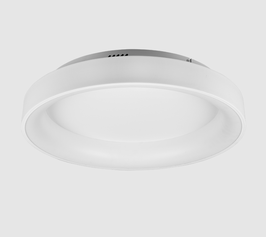 Biały plafon LED Girona 60 - 48W z pilotem i możliwością regulacji oświetlenia