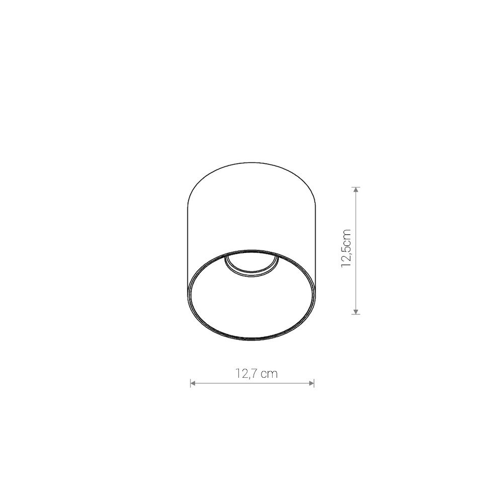 Biały sufitowy spot Point Tone z wnętrzem w złotym odcieniu
