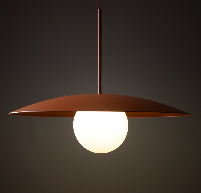 Ceglasta wisząca lampa Sabia o średnicy 65 cm