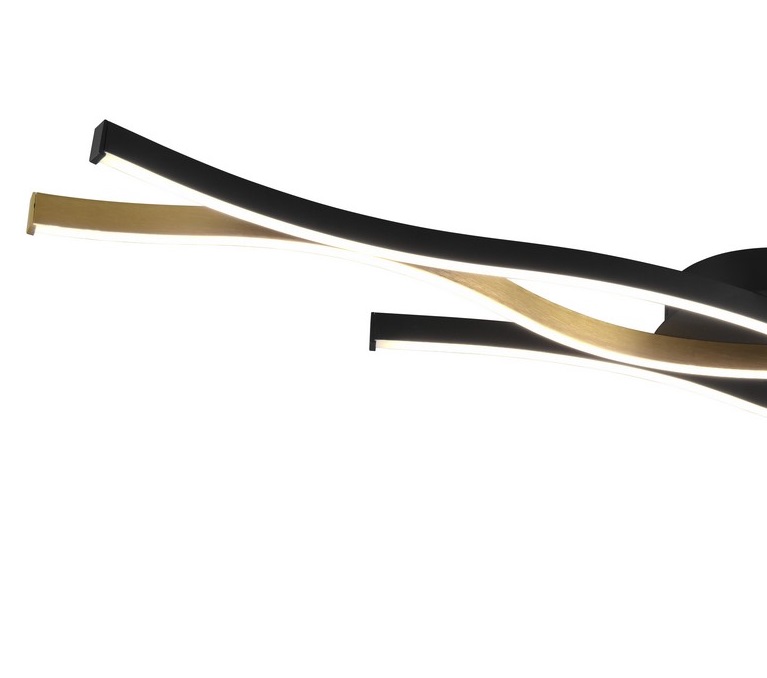 Czarno-złota lampa LED Blaze do sufitu o długości 107 cm i mocy 35W