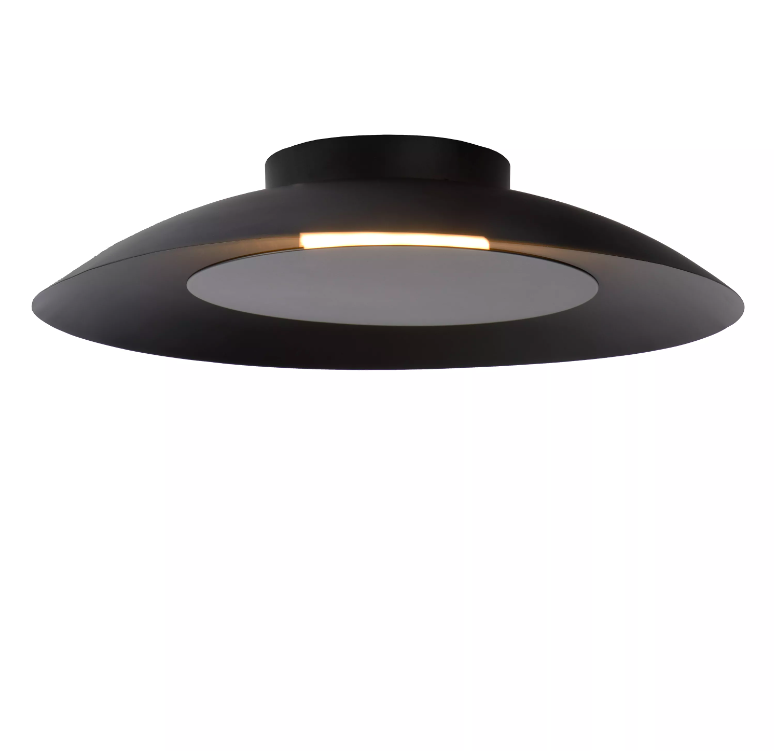 Czarny plafon Foskal LED 35 o nowoczesnym designie i dekoracyjnym kształcie dysku