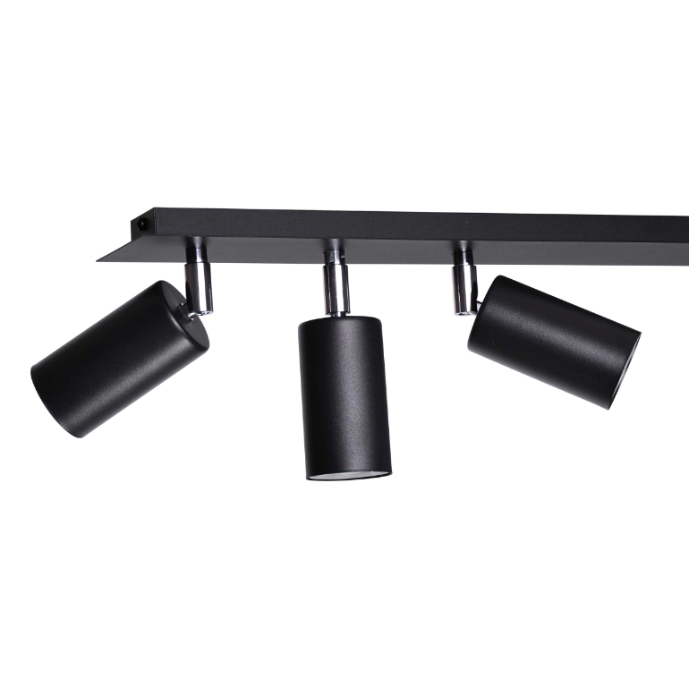 Czarny plafon sufitowy Albio z reflektorami i kulą