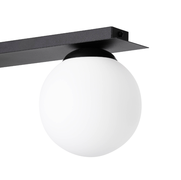 Czarny plafon sufitowy Albio z reflektorami i kulą