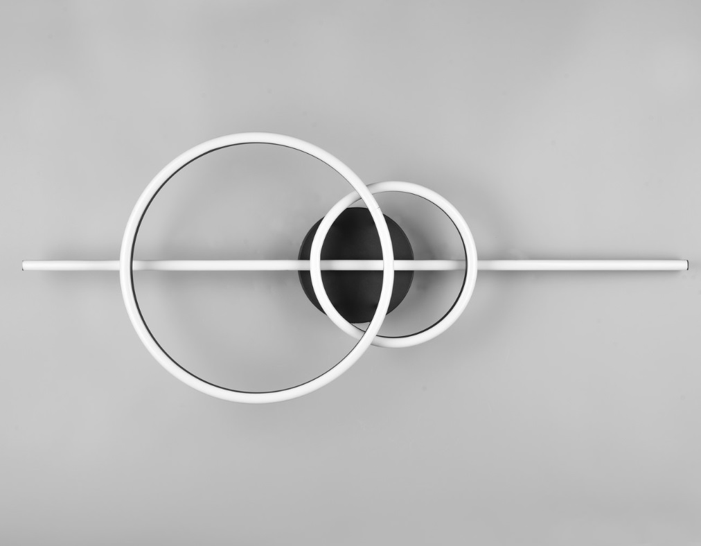 Czarny plafon sufitowy Montilla LED z pilotem, duży rozmiar