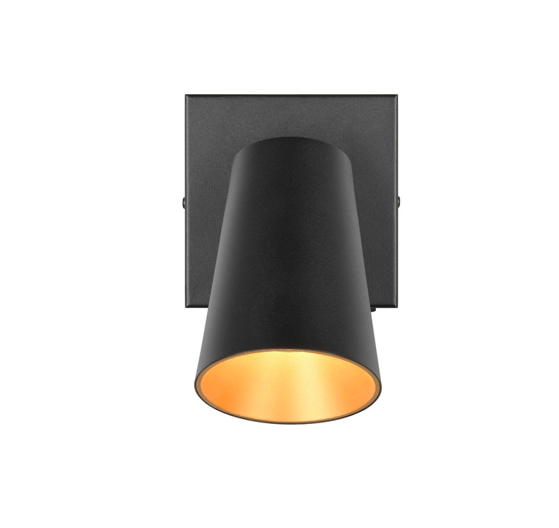 Czarny reflektorek Sharp – kinkiet ścienny lub spot sufitowy