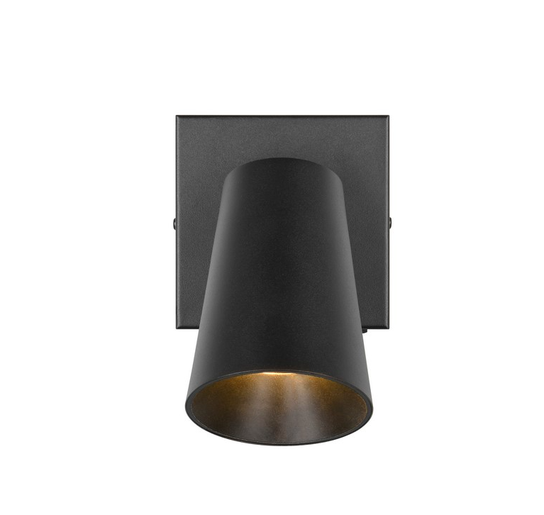 Czarny reflektorek Sharp – kinkiet ścienny lub spot sufitowy
