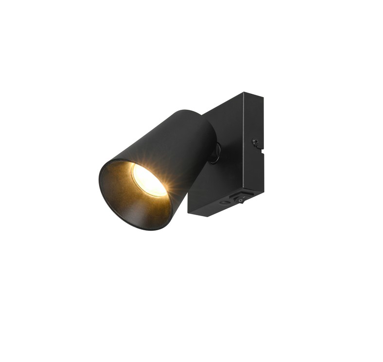 Czarny reflektorek Sharp – kinkiet ścienny lub spot sufitowy