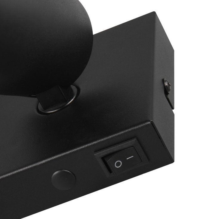 Czarny reflektorek Sharp – kinkiet ścienny lub spot sufitowy