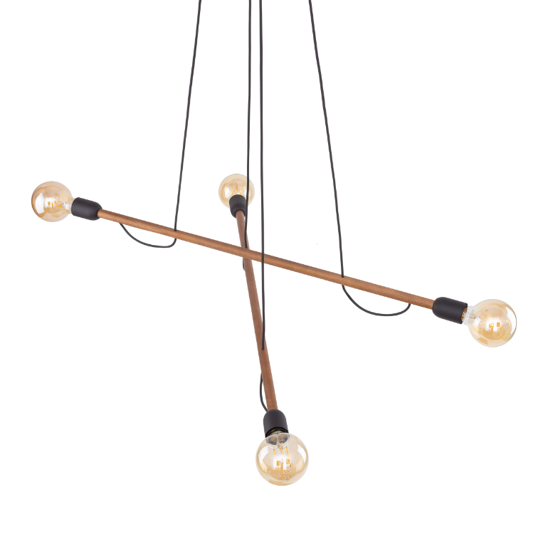 Drewniany żyrandol Helix Wood 4 - idealny do wnętrz w stylu loftowym