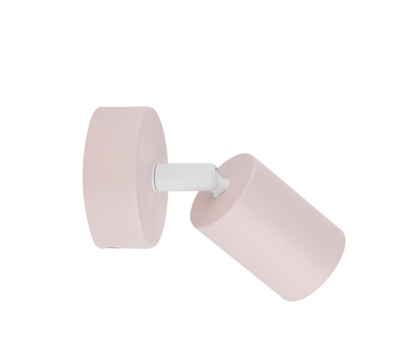 Dziecięcy kinkiet Livia w różowym pastelowym odcieniu z możliwością regulacji położenia