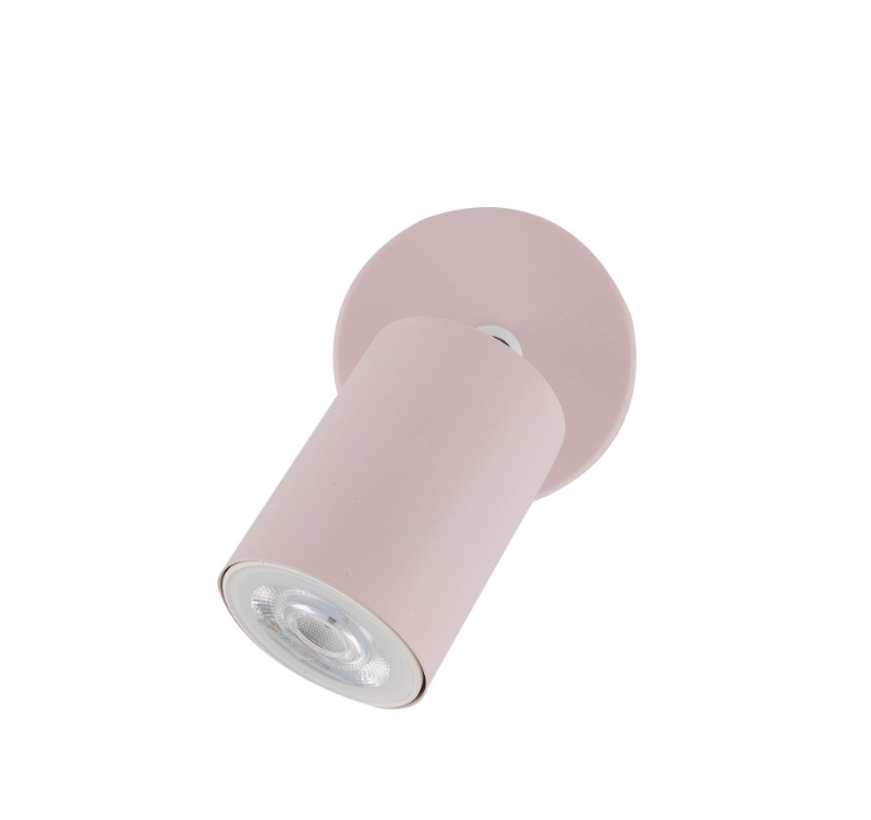 Dziecięcy kinkiet Livia w różowym pastelowym odcieniu z możliwością regulacji położenia