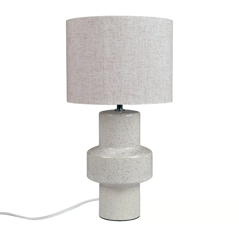 Elegancka beżowa lampa stołowa Dugan z ceramiki