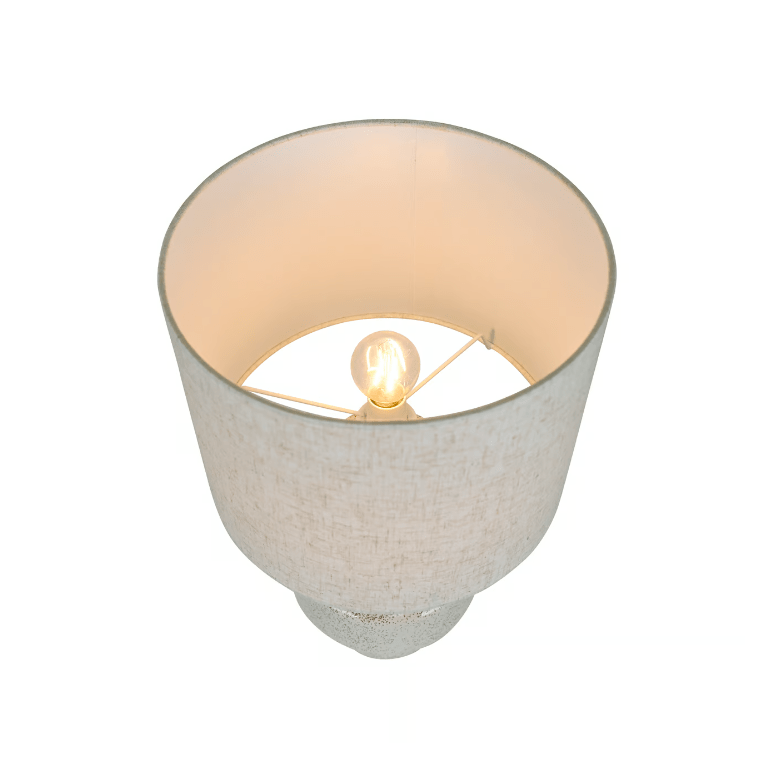 Elegancka beżowa lampa stołowa Dugan z ceramiki