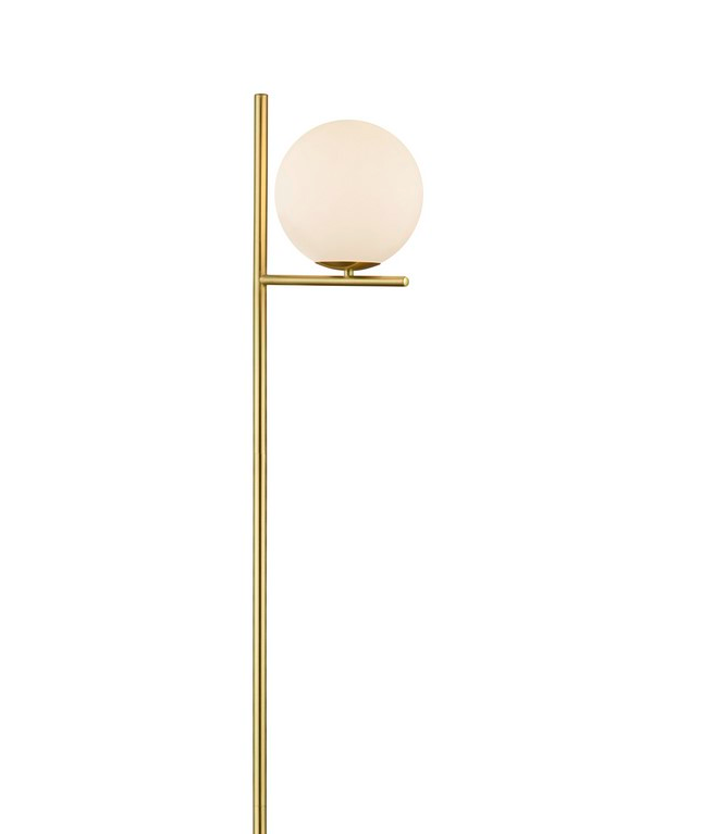 Elegancka złota lampa stojąca Pure Trio z białą kulą
