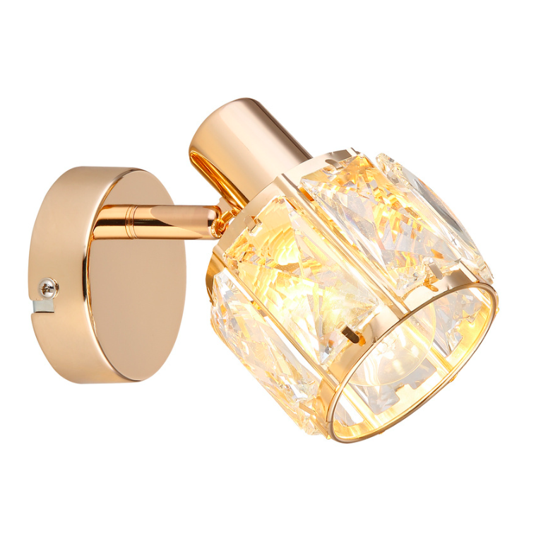 Elegancki kryształowy kinkiet w odcieniu różowego złota Dubai w stylu glamour